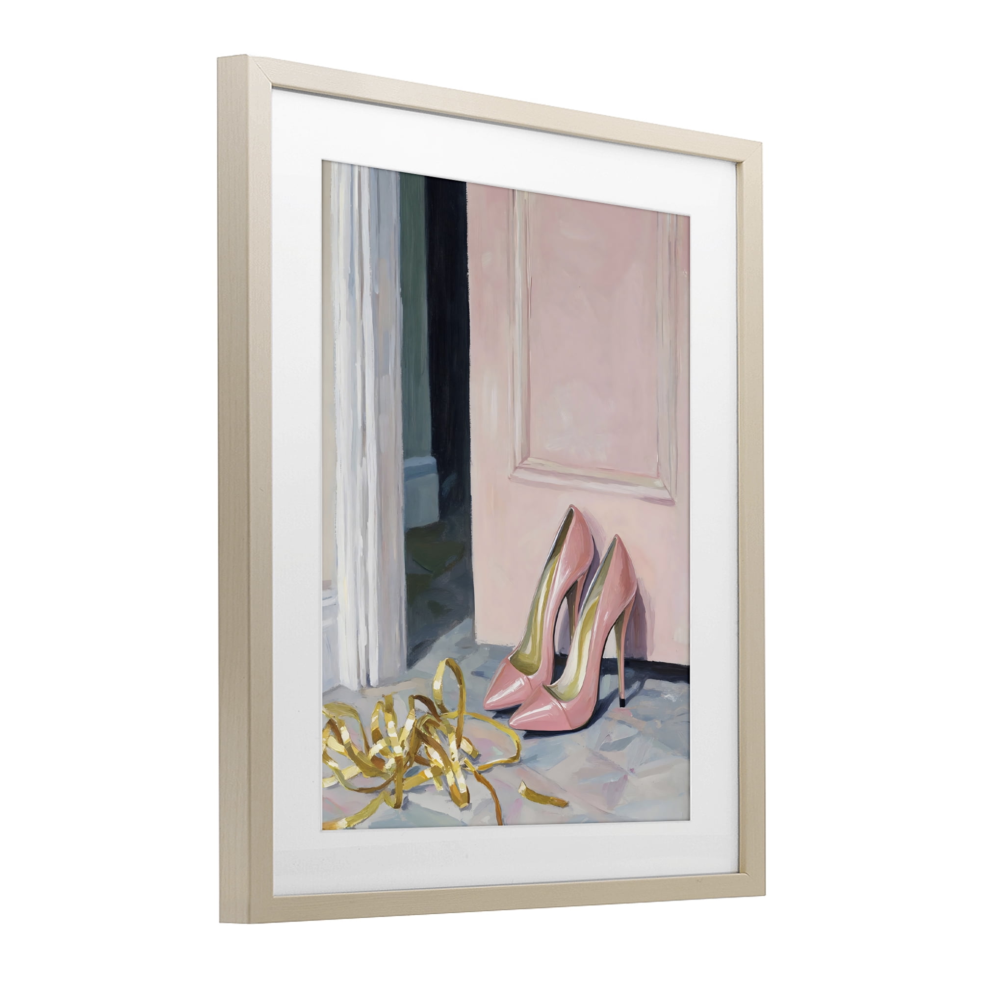 Stupell Industries Pink High Heels & Tinsel Birch Framed Print Under Glass, design by The Prints Vibe