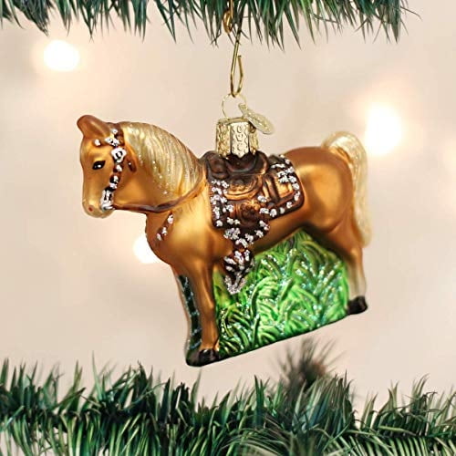 Adornos navideños del Viejo Mundo: Selección de caballos adornos soplados para el árbol de Navidad, Western, 12176 Old World Christmas Adorno Para Árbol De Navidad