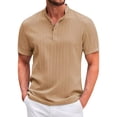 thumbnail image 2 of Vintage Summer Men's T-Shirt Streetwear 3 Buttons Open Fly Loose Clothing Print Short Sleeve T-Shirt M, 2 of 6