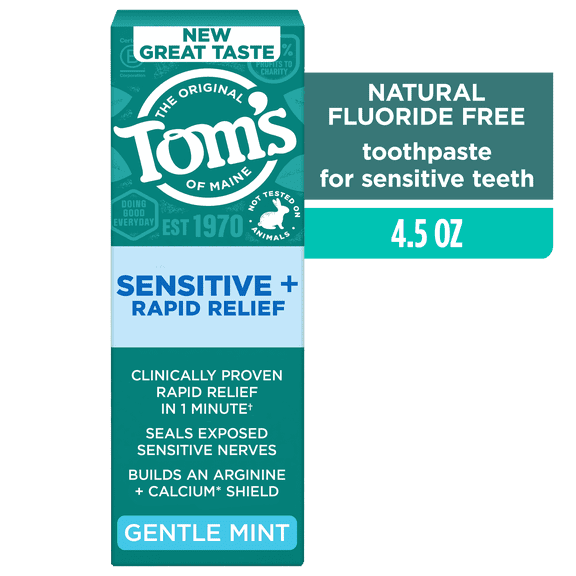 Tom’s of Maine Rapid Relief Sensitive Fluoride Free Toothpaste 4.5 oz