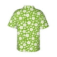 thumbnail image 3 of Daiia Green White Flowers Hawaiian Shirt for Men Gentle Cotton Regular Short Sleeve Casual-XX-Large, 3 of 9