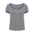 thumbnail image 4 of yunLCZ Women Shirts Women's Round Neck Loose Large Size Striped T Shirt Office Shirts Blue XXXXL, 4 of 4