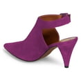 thumbnail image 3 of YDN Women Fashion Pointed Closed Toe Cone High Heels Slingback Booties Ankle Strap Adjustable Buckle Party Dress Sandals Size 7 Magenta, 3 of 5