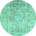 thumbnail image 1 of Ahgly Company Machine Washable Indoor Round Persian Turquoise Blue Traditional Area Rugs, 4' Round, 1 of 4