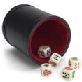 thumbnail image 1 of Juego de 5 dados de póquer con copa de dados de cuero profesional Brybelly, 1 of 8