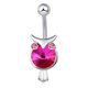 thumbnail image 5 of Regalo de la joyería del piercing del cuerpo del anillo del ombligo del búho del diamante artificial de la moda de las mujeres, 5 of 5