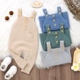 thumbnail image 4 of Gupgi Unisex Baby Sweaters Romper Overalls 1-18 Months Infant Button-up Sleeveless Knitted Jumpsuits, 4 of 9