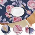 thumbnail image 4 of Pioneer Flower Floral Print Pattern Round Fitted Tablecloth with Elastic Edge,Dining Table Cover Waterproof,Outdoor Round Tablecloth for Camping,Dining,Indoor and Outdoor, 4 of 7