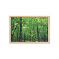 thumbnail image 1 of Nature Wall Art with Frame, Woodland Tree Forest Jungle in Sunny Day Mother Earth Environment Picture, Printed Fabric Poster for Bathroom Living Room, 35" x 23", Fern Green Seal Brown, by Ambesonne, 1 of 2