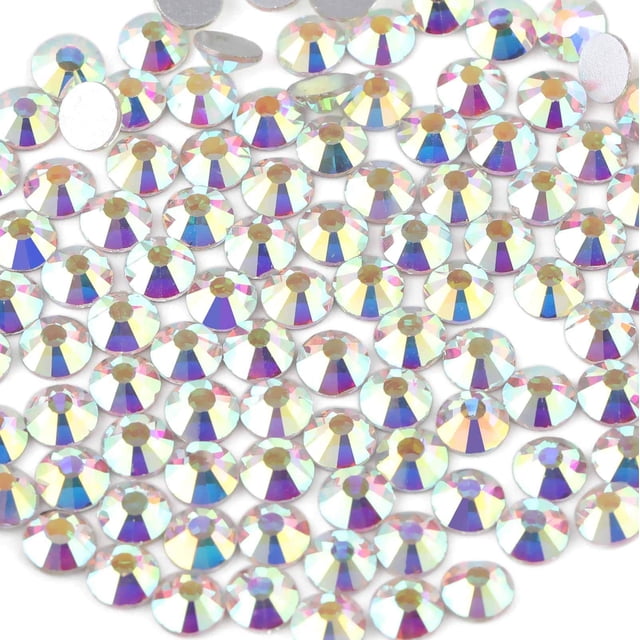 BEADSLAND Strass de cristal AB con base plana SS16, 1440 piezas