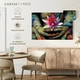 thumbnail image 5 of Elephant Stock Lotus Flower In Hand Wall Art - Horizontal Canvas Wall Art - Living Room Wall Decor - Floral And Botanical Canvas - Gray And Blue Decor - 12" x 8", 5 of 8