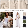 thumbnail image 6 of Long Sleeve Linen Blazer Womens Casual Spring Summer Fall Lightweight Jackets Beige XL, 6 of 9