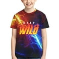 thumbnail image 2 of Ben Azelart Stay Wild Kids T-Shirt 3d Printed Graphic T-Shirts Boys And Girls Short Sleeve Shirts For Youth Kids X-Small, 2 of 7