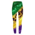 thumbnail image 5 of Hvot&aat Women Mardi Gras Leggings Stretch High Waisted Yoga Pants Sparkly Printed Carnival Party Pant, 5 of 5