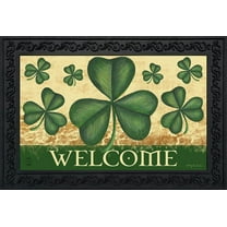 Shamrock Welcome St. Patrick's Day Doormat indoor Outdoor 18" x 30" Briarwood Lane