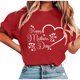 thumbnail image 1 of Tops de Manga Corta de Verano para las Mujeres Imprimir Blusa de Cuello Redondo, Moda Ligera de Poliéster Spandex, 1 of 4