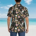 thumbnail image 4 of Sikiie Floral Insects Print Men's Hawaiian Shirt, Summer Beach Button Pocket Short Sleeve T-Shirt,Large, 4 of 7