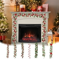 JLFNYA Christmas Garland, 3.2 Ft Christmas Norfolk Garland, Artificial Christmas Garland with Red Berries, Christmas Garland for Christmas Winter Home Mantel Fireplace Holiday Decor, Gifts for Women