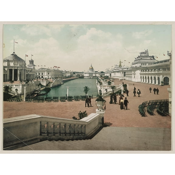 Grand Court, Looking West. Trans-Mississippi Exposition Canvas Wall Art (20" x 30")