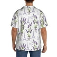 thumbnail image 3 of Pofeuu Lavender Flowers Print Mens Casual Short Sleeve Shirts Beach Summer Spread Collar Pocket Tops Men's Casual Short-sleeved Shirt-Large, 3 of 5