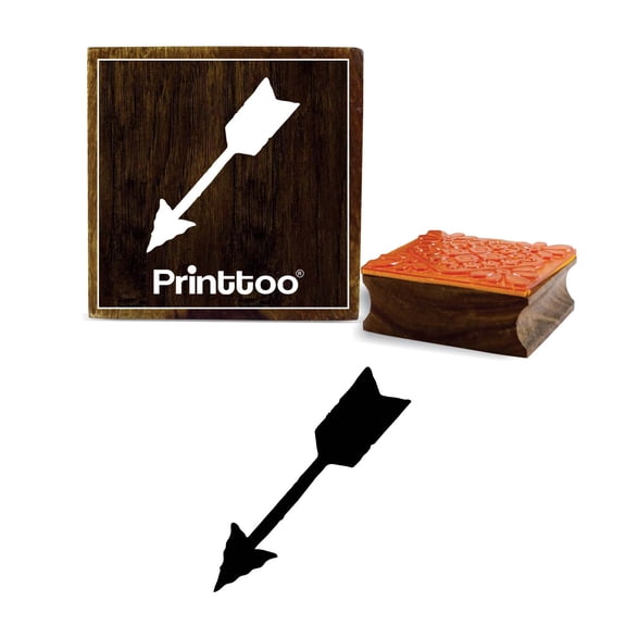 Printtoo Scrap-booking Arrow Design Diary Card Print Square Wooden Rubber Stamp-5 x 5 Inches