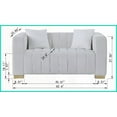 thumbnail image 4 of Modern Channel-Tufted Chesterfield Loveseater in White Velvet – Stylish Living Room Sofa with Plush Comfort, 4 of 12