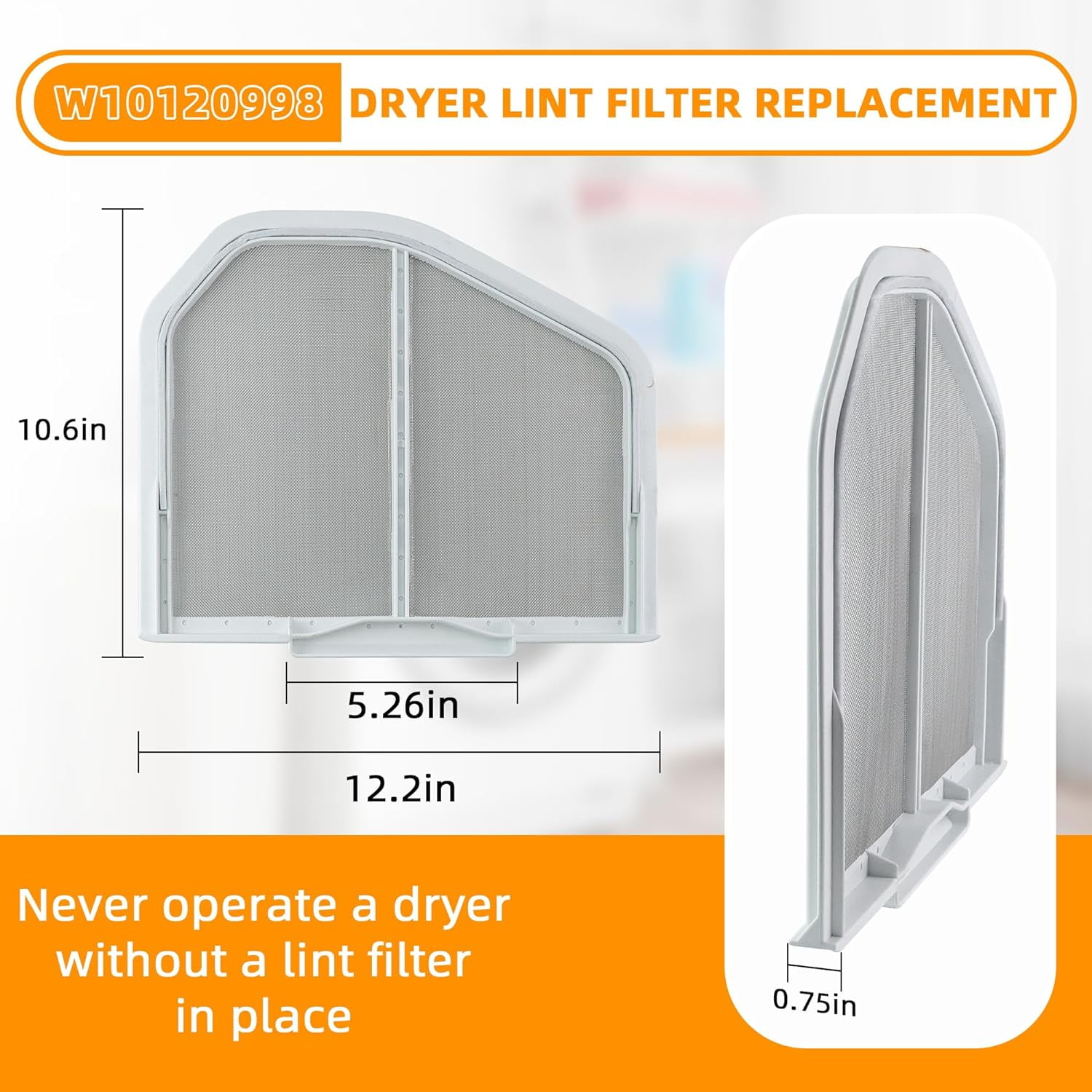 W10120998 Dryer Lint Screen Filter Replacement Part by AMI PARTS - Compatible with Whirlpool, Kenmore, Roper & Sears Dryers