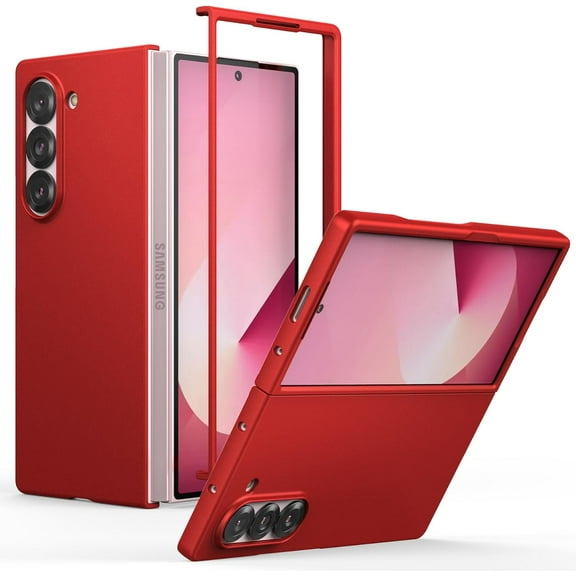Slim Fit Case for Samsung Galaxy Z Fold 6, Ultra Thin Matte PC with Non-Slip Grip Full Protection Protective Cover for Samsung Galaxy Z Fold6 5G 2024 (Red)