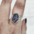 thumbnail image 4 of Natural Tanzanite Ring, Rough Tanzanite Gemstone Ring, December Birthstone, Doted Band, 925 Sterling Silver, Womens Ring, Christmas, Thanksgiving, Handmade, Statement Jewelry, Rough Gemstone Jewelry, 4 of 5