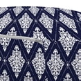 thumbnail image 2 of Boho Pouf Cover with Zipper, Damask Inspired Pattern Vertical Oriental Diamond Shaped Composition Pattern, Soft Decorative Fabric Unstuffed Case, 30" W X 17.3" L, Indigo and White, by Ambesonne, 2 of 3