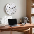 thumbnail image 6 of Wall Clock 12 Inch Gray White Gold Marble Texture Round Silent Decorative Wall Clocks Battery Operated for Living Room Bedroom Kitchen Classroom Decor, Abstract Lines,Large, 6 of 7