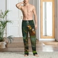 thumbnail image 6 of Lsque Intellectual Frog Pond Print Men's Pajama Pants, Lounge Pant - Comfortable Home Wear,Elastic Waistband, Stylish Design-Small, 6 of 9
