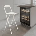 thumbnail image 5 of 1 Pcs 29.5" Tall Chair,Cushioned Padded Folding Bar Stool,Bar Stool,Portable Folding Stool, Load Capacity 275lbs, for Kitchen Living Room Garden Camping Fishing, White, 5 of 18
