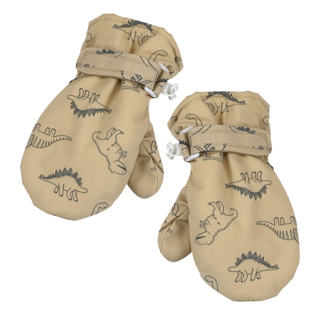 Guantes cálidos de otoño e invierno con estampado de dibujos animados para niños,