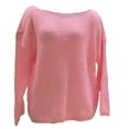thumbnail image 4 of Bibifish Womens Sweaters Loose Fit Off The Shoulder Pullover Sweaters Baggy Long Sleeve Sweaters Trendy Autumn Knitted Tops For Ladies, 4 of 4