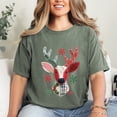 thumbnail image 4 of Reindeer Patchwork Print - Women's Garment Dyed Tee, 4 of 11