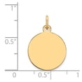 thumbnail image 4 of Auriga Fine Jewelry 14K Yellow Gold Plain .018 Gauge Circular Engravable Disc Charm for Women (L-19mm, W-12mm), 4 of 4