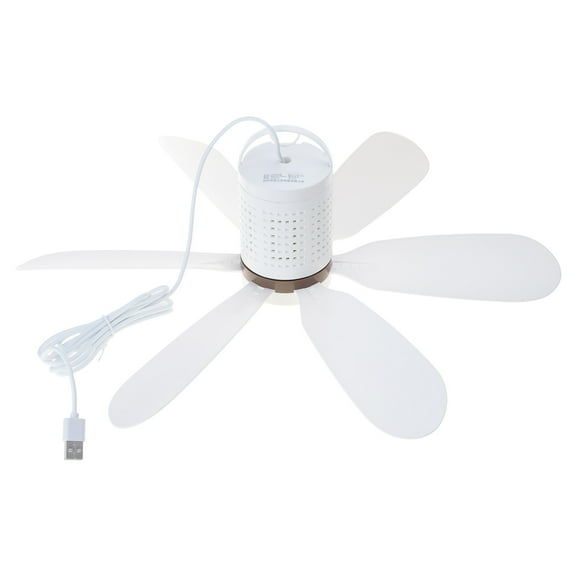 USB Small Ceiling Fan USB5V Power Quiet Camping Outdoor Tent Fan 6Leaves Strong Wind