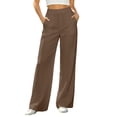 thumbnail image 2 of MLCDZ High Waisted Work Pants for Women Business Casual Lightweight Breathable Dress Pants with Multiple Pockets Office Daily Commute Trousers, 2 of 7