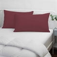 thumbnail image 3 of Red Solid Color Pillow Covers, Linen Long Throw Pillow Case, Aesthetics Contemporary Luxury Holiday Pillow Protector Decorative Cushion Cover for Living Room/Bedroom 12" x 20", 3 of 8