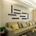 thumbnail image 4 of Less Than 5 Stickers Wall Stickers 10Pcs/Set Striped Design Art Tile Decal Self Adhesive Removable Acrylic Sheets Wall Decals for Home Art Room Bedroom Background Decoration, 4 of 5