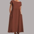 thumbnail image 1 of WILLBEST Vestidos De Mujer Vestido De Lino Suelto Sin Mangas De Color Sólido Con Bolsillos Laterales, 1 of 3