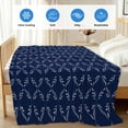 thumbnail image 4 of Navy Blue Cooling Blanket,Lightweight Breathable Summer Throw Blanket with Double Sided Cold Effect,Geometric Leaf Diamond Plaid Abstract Check Picnic Blankets Bed Sheet for Hot Sleepers 60"x80", 4 of 8