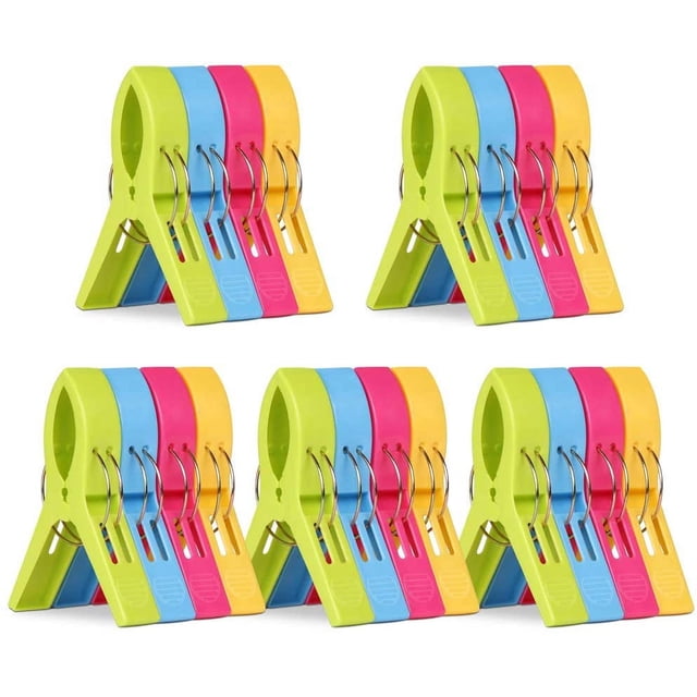 16 pinzas grandes para ropa para sujetar toallas de forma segura, ideales para tumbonas y artículos esenciales de playa resistentes al viento para tomar el sol