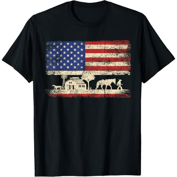 Cowboy Horse Riding US American Flag 4th Of July Rodeo Men T-Shirt