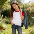 thumbnail image 6 of GERsome 3 Pack Boys Girls T-Shirts Raglan Short Sleeve Color Block Cotton Soft Crewneck Tee Shirts, 6 of 9