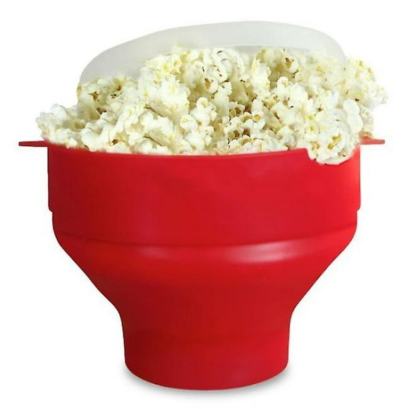 Popcorn Bowl Silicone micro bowl for popcorn - Collapsible red