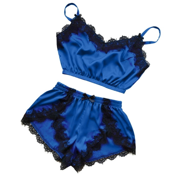 Lingerie for Women Floral Sexy Pajama Sets Lace Trim Cami and Shorts 2 Piece Bralette and Panty Sleepwear Valentines Day Gifts