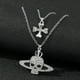 thumbnail image 2 of Collar de Metal de Color plateado de Saturno con Cruz de calavera de diamantes de imitación a la moda, colgante Retro Punk para mujer y hombre, accesorios de joyería para fiesta Tan Jianjun  unisex, 2 of 2