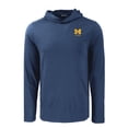 thumbnail image 2 of Men's Cutter & Buck Navy Michigan Wolverines Coastline Epic Comfort Eco Recycled Long Sleeve Hoodie T-Shirt, 2 of 3